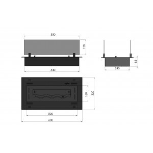 Биокамин Slimline Insert Black 600 купить Биокамин Slimline Insert Black 600