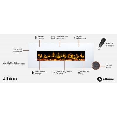 Электрокамин Aflamo Albion 33 белый (84x45x14 см) Электрокамин Aflamo Albion 33 белый (84x45x14 см)
