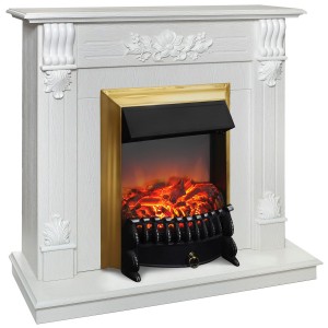 Электрокамин Ottawa WT с очагом Fobos Lux Brass купить Электрокамин Ottawa WT с очагом Fobos Lux Brass