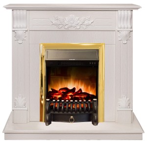 Электрокамин Ottawa WT с очагом Fobos Lux Brass купить Электрокамин Ottawa WT с очагом Fobos Lux Brass