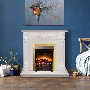 Электрокамин Ottawa WT с очагом Fobos Lux Brass купить Электрокамин Ottawa WT с очагом Fobos Lux Brass