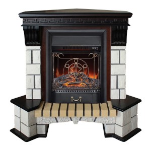 Электрокамин Stone Corner STD AO с очагом Majestic Lux Black купить Электрокамин Stone Corner STD AO с очагом Majestic Lux Black