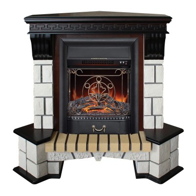 Электрокамин Stone Corner STD AO с очагом Majestic Lux Black Электрокамин Stone Corner STD AO с очагом Majestic Lux Black