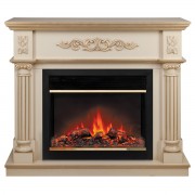 Электрокамин Silvia 26 WT-619G с очагом Moonblaze Deluxe Brass