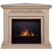Электрокамин Leticia Corner 26 WT-619G с очагом 3D Cassette 630 Black Panel