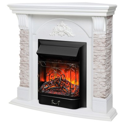 Электрокамин Athena Corner GR с очагом Majestic Lux Black Электрокамин Athena Corner GR с очагом Majestic Lux Black