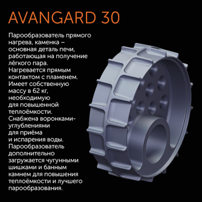Чугунная печь для бани AVANGARD ЗК 35 (П2) Чугунная печь для бани AVANGARD ЗК 35 (П2)