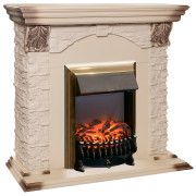 Электрокамин Dublin Lux WT с очагом Fobos Lux Brass