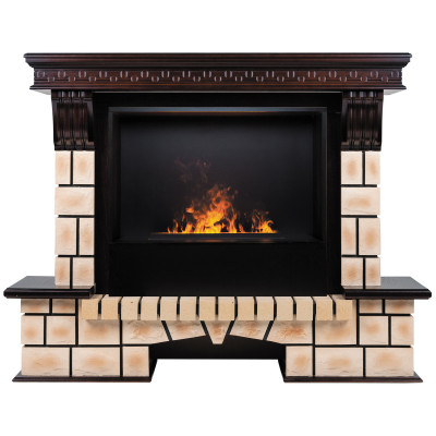 Электрокамин Stone Brick 26 AO с очагом 3D Cassette 630 Black Panel Электрокамин Stone Brick 26 AO с очагом 3D Cassette 630 Black Panel