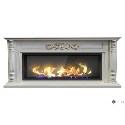 Биокамин Zefire в линейном портале Дорта со стемалитом Биокамин Zefire в линейном портале Дорта со стемалитом