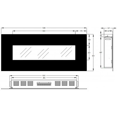 Электрокамин Aflamo Albion 50 белый (128x55x14 см) Электрокамин Aflamo Albion 50 белый (128x55x14 см)