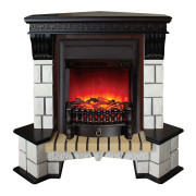 Электрокамин Stone Corner STD AO с очагом Fobos Lux Black
