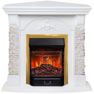Электрокамин Athena Corner GR с очагом Majestic Lux Brass купить Электрокамин Athena Corner GR с очагом Majestic Lux Brass