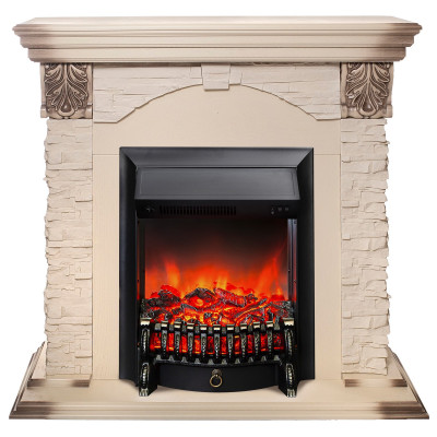 Электрокамин Dublin Lux WT с очагом Fobos Lux Black Электрокамин Dublin Lux WT с очагом Fobos Lux Black