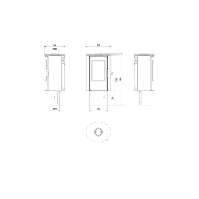 Печь-камин стальная Kratki KOZA AB S N DR GLASS Печь-камин стальная Kratki KOZA AB S N DR GLASS