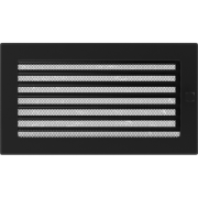 Решётка вентиляционная Чёрная с жалюзи 17x30