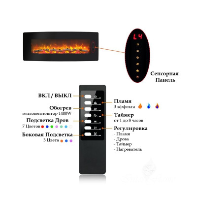 Электроочаг Interflame RELAX 48 GLX с разноцветной подсветкой Электроочаг Interflame RELAX 48 GLX с разноцветной подсветкой