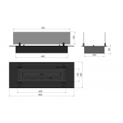 Биокамин Slimline Insert Black 800